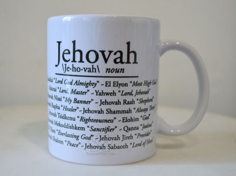 Jehovah Names of God Meaning 12oz & 15oz Coffee Mugs - Inspired With Love